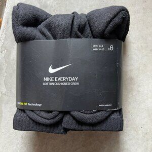 Nike Everyday Cotton Cushioned Crew Dri-Fit Men 6-8 / Women 6-10 6 Pairs